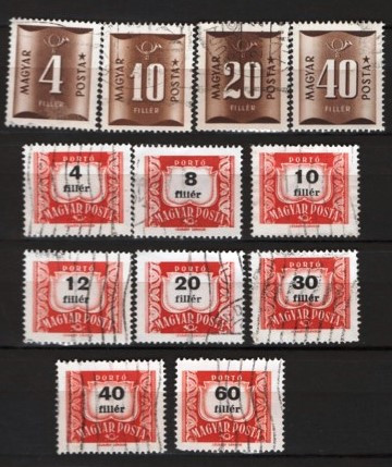 UNGARIA 1951/58 - CIFRE, TIMBRE STAMPILATE, F131