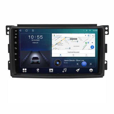 Navigatie dedicata cu Android Smart Fortwo 2007 - 2010, 2GB RAM, Radio GPS Dual foto