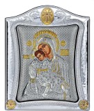 Cumpara ieftin Icoana argintata - Maica Domnului Milostiva - Kykkiotisa 16x19 cm