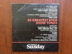 20 greatest ever show tunes cd disc muzica teme din filme cabaret musical show spectacole pop VG+