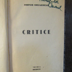 CRITICE -POMPILIU CONSTANTINESCU , 1933