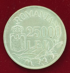 Moneda din argint 25.000 Lei 1946 Regele Mihai foto