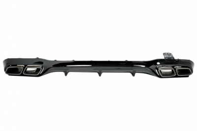 Difuzor Bara Spate cu Ornamente Toba Negre Mercedes E-Class W213 Sport Line (2016-2019) E63 Design Performance AutoTuning foto