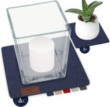 Set de 8 coastere S&oslash;lmo, pasla, albastru inchis, 10/20 cm