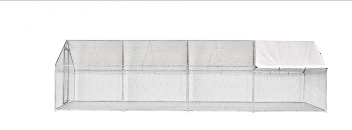 Tarc cotet pasari pentru animale mici, 3x8x2 m, plasa rabitz si prelata UV 140 g/mp MF-TP1004-S001-G01