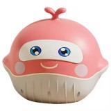 Olita 2in1, flippy, model balena, cu reductor wc, din plastic, cu muzica si lumini, 36 x 41 x 20 cm, roz