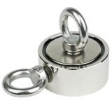 Cumpara ieftin Magnet pentru pescuit, neodim, dublu, diametru 60 mm, forta de tractiune 2 x 150 kg