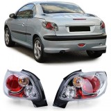 Lumini spate din sticla clara cu crom, potrivite pentru Peugeot 206 CC Coupe Cabrio 00-08 Performance AutoTuning