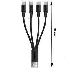 Cablu USB cu 4 iesiri Micro USB 2.1A