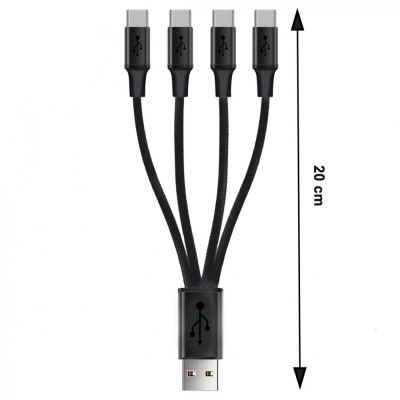 Cablu USB cu 4 iesiri Micro USB 2.1A foto