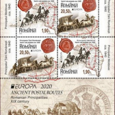 ROMANIA 2020 -EUROPA - Vechi rute postale--Bloc tip I cu 2 serii LP.2280A MNH**