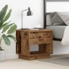 vidaXL Noptiera Lemn Vechi 45x34x44 cm, Sertar &amp; Raft, Lemn Compozit, Maro