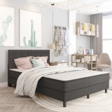 vidaXL Pat continental, gri &icirc;nchis, 140x200 cm, material textil