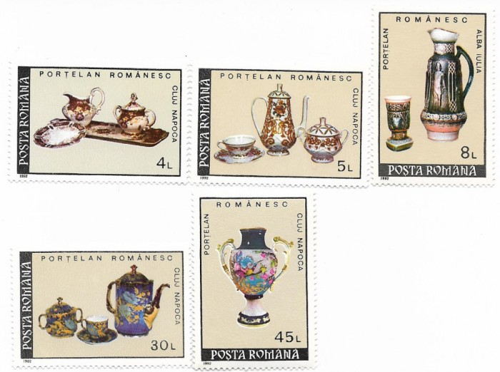 Romania (114) - Portelan romanesc, 1992 - serie neobliterata