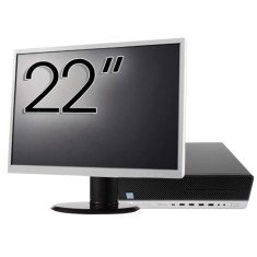 Pachet Calculator Second Hand HP EliteDesk 800 G5 SFF, Intel Core i5-9500 3.00-4.40GHz, 8GB DDR4, 256GB SSD + Monitor 22&amp;quot; NewTechnology Media