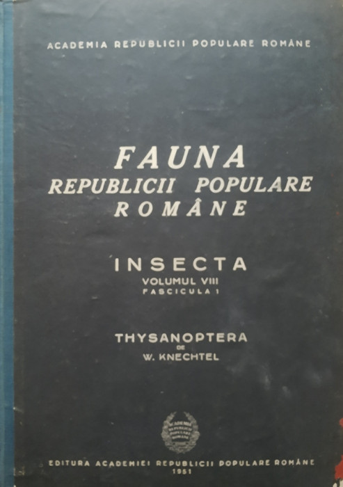 FAUNA R.P.R. INSECTA VOL VIII FASCICULA 1 - W. KNECHTEL