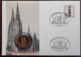 GERMANIA - FDC SI MONEDA 5 MARK 1980, LIT. D, 100 ANI - - DOMUL DIN KOLN