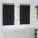 vidaXL Draperii opace cu agățătoare, 2 buc., negru, catifea