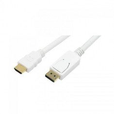 Cablu Logilink CV0064 DisplayPort - HDMI 1m alb foto