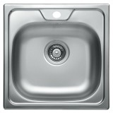 Chiuveta bucatarie inox anticalcar Doruq 1613, patrata, 50 x 50 cm, adancime cuva 15.5 cm