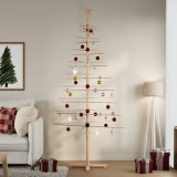 vidaXL Brad de Crăciun din lemn decorativ, 210 cm, lemn de pin masiv