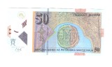 Bancnota Macedonia de Nord 50 denari 2018, polymer, circulati, cu pliuri