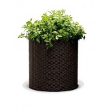 Ghiveci Curver L, maro, cilindric, imitatie ratan, 39 L, Keter