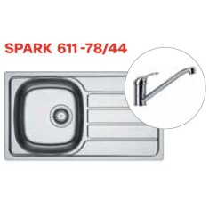 Pachet chiuveta bucatarie inox Franke SKL 611-78/44 ST, dreptunghiulara, 1 cuva si picurator pe partea stanga, 78x43.5x15 cm, adancime cuva 15 cm + Ba