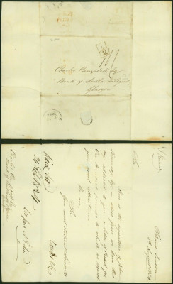 Great Britain 1834 stampless Cover + Content London to Glasgow DB.512 foto