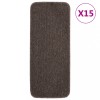 VidaXL Covorașe de scări, 15 buc., maro, 60x25 cm, dreptunghiular 340400