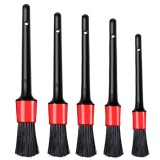 Set 5 pensule pentru curatat interior Leexo, exterior auto, elemente de caroserie, bord, jante, detailing auto, negre