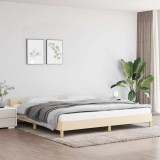 VidaXL Cadru de pat fără saltea, crem, 200x200 cm, textil