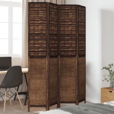 vidaXL Paravan cameră&nbsp;4 panouri, maro &icirc;nchis, lemn masiv paulownia 358708