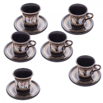 Set Espresso Ceramica Greceasca 75ml Cu Foita De Aur 24k COD: 448 foto