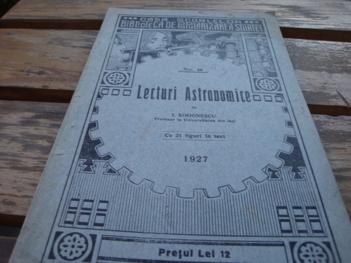 I. Simionescu - Lecturi astronomice - 1927 - cu 22 fig in text