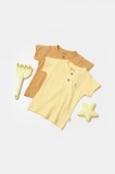 Cumpara ieftin Set 2 tricouri Bamboo, galben, BabyCosy, 50% bumbac+50%bambus (Marime: 3-6 Luni)