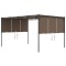 Gossi pavilion de gradina cu perdea laterala, gri taupe, 4x3x2,25 m