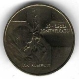 POLONIA 2 ZLOTI / ZLOTE 2003 , 25 ANI PONTIFICAT , PAPA IOAN PAUL al II [2] KM 465 , XF