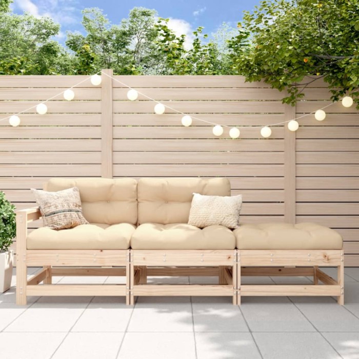 vidaXL Set mobilier de grădină, 3 piese, lemn masiv de pin 825520