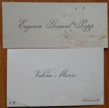 Carte de vizita a scriitorului evreu din Bucovina, Valeriu Marcu si cartea de vizita a Eugeniei General Papp