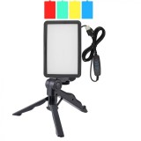 Cumpara ieftin Mini panou Bi Color 160 LED, mini trepied vlogging, filet 1 4, 4 filtre de culoare, alimentare USB, 2 filete universale 1 4 si 2 spatii destinate pent