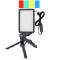 Mini panou Bi Color 160 LED, mini trepied vlogging, filet 1 4, 4 filtre de culoare, alimentare USB, 2 filete universale 1 4 si 2 spatii destinate pent