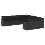 Cumpara ieftin Patio Sofa Set 11-Locuri Black