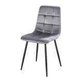 Scaun living AB37, catifea, picioare metalice, 89x44x43 cm, sarcina maxima 100 kg, gri