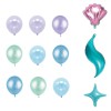 Set Decorativ Petrecere, Model Sirena, 60 Bucăți, Multicolor, Baloane și Accesorii, Oem