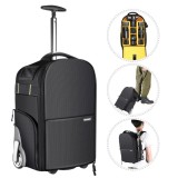 Rucsac troller foto profesional 2in1, material anti soc, 49x33x20 cm, maner troller detasabil 50 cm - Neewer