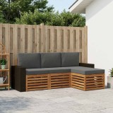 vidaXL Set de canapele de exterior cu pernă 4 pcs Natural și Antracit 3384213