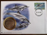 Grenada - delfini - FDC cu medalie, fauna wwf