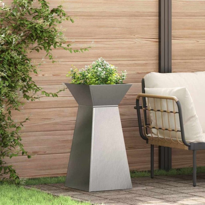 vidaXL Vază pe pilon 2 pcs Argintiu 35 x 35 x 73 cm Oțel 873847