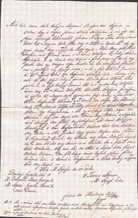 A3747N Act privitor la un &icirc;mprumut de florini renani, cu martori rom&acirc;ni, 1856, T&acirc;rgu Lăpuș, limba maghiară, h&acirc;rtie cu filigran Borgo